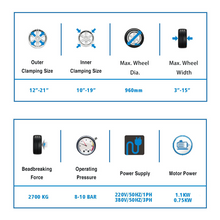 Load image into Gallery viewer, Semi-Automatic Car Tire Changing Machine