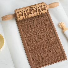 Load image into Gallery viewer, Decorative Holiday Embossed Christmas Rolling Pin