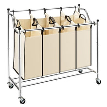 Load image into Gallery viewer, 4 Section Laundry Sorter Dividing Hamper Basket