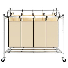 Load image into Gallery viewer, 4 Section Laundry Sorter Dividing Hamper Basket