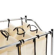 Load image into Gallery viewer, 4 Section Laundry Sorter Dividing Hamper Basket