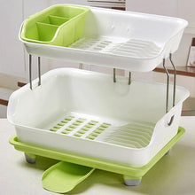 Load image into Gallery viewer, Compact 2 Tier Kitchen Dish Drying Drainer Rack