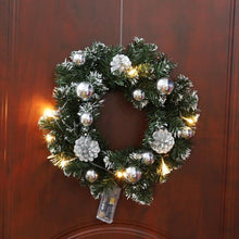 Load image into Gallery viewer, Artificial LED Lighted Christmas Hanging Wreath