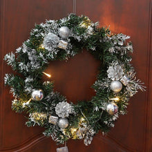 Load image into Gallery viewer, Artificial LED Lighted Christmas Hanging Wreath