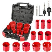 Load image into Gallery viewer, All In One Bi-Metal Hole Dozer Saw Drill Bit Kit 17 pcs