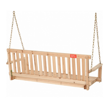 Load image into Gallery viewer, 4' Hanging Wooden Outdoor Porch Bench Swing