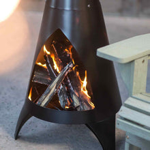 Load image into Gallery viewer, Modern Wood Burning Outdoor Steel Chiminea Fireplace
