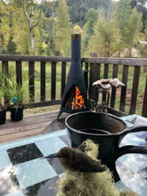 Load image into Gallery viewer, Modern Wood Burning Outdoor Steel Chiminea Fireplace

