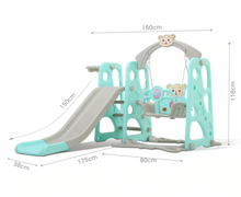 Load image into Gallery viewer, 3 in 1 Kids Swing Set Playhouse With Slide
