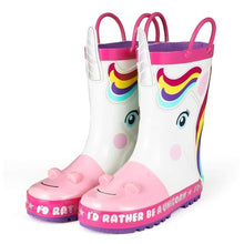 Load image into Gallery viewer, Comfortable Girls&#39; Unicorn Waterproof Rain Boots
