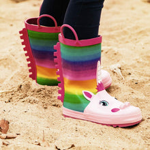 Load image into Gallery viewer, Comfortable Girls&#39; Unicorn Waterproof Rain Boots
