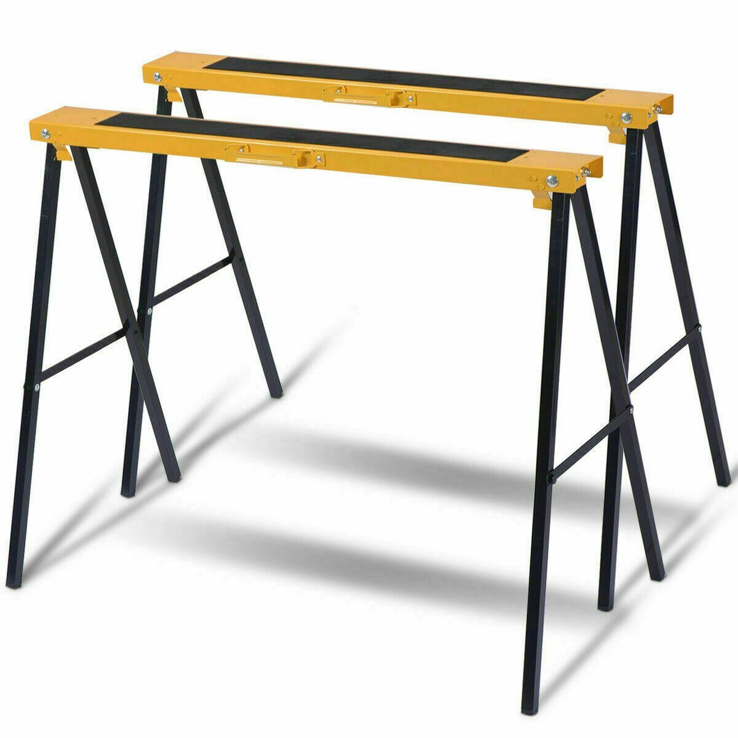Heavy Duty Portable Folding Sawhorse Bracket Workbench Set